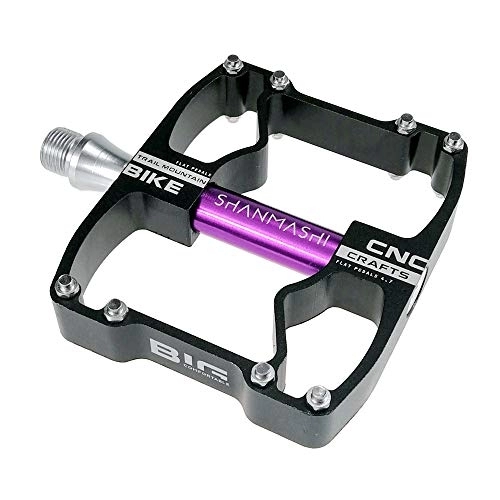 Mountain Bike Pedal : SuDeLLong Mountain Bike Pedal Alloy Sliding Bearing Sealed Pedal 1 Spindle Protectable Non-slip Durable Mountain Bike Pedals Black Purple