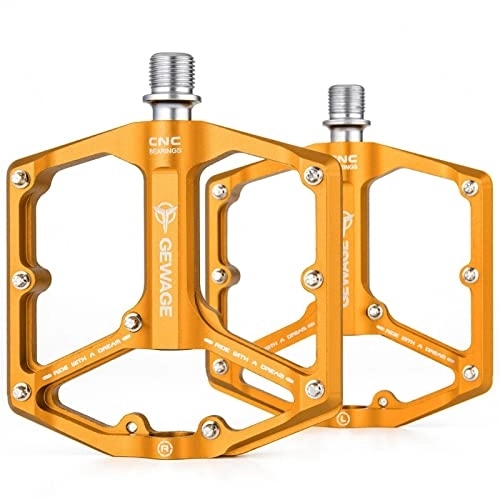 Mountain Bike Pedal : sunflowe Mountain Bike Pedal | Double-Sided Screw Design Bicycle Flat Pedals - Cycling Sealed Bearing Pedals, With Three Built-In High-Bearings