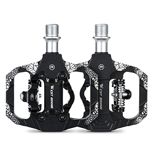 Mountain Bike Pedal : supertop Clipless Pedals for Mountain Bike, Aluminum Alloy Non-slip Mountain Bike Pedal Dual Use Road Bike Metal Pedals | Bicycle Accessories for Cycling