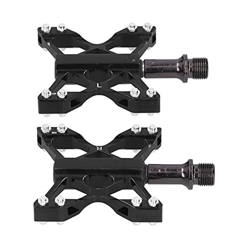 Mountain Bike Pedal : Surebuy Bicycle Flat Pedals, Aluminum Alloy and ‑molybdenum Steel Material Exqusiite Appearance Non‑Slip Bike Pedals for Mountain Road Bike