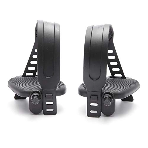 Mountain Bike Pedal : SurePromise Pair of Exercise Bike Pedals Universal 9 / 16" with Adjustable Pedal Straps Set Bicycle Cycle Home Gym Spares Black