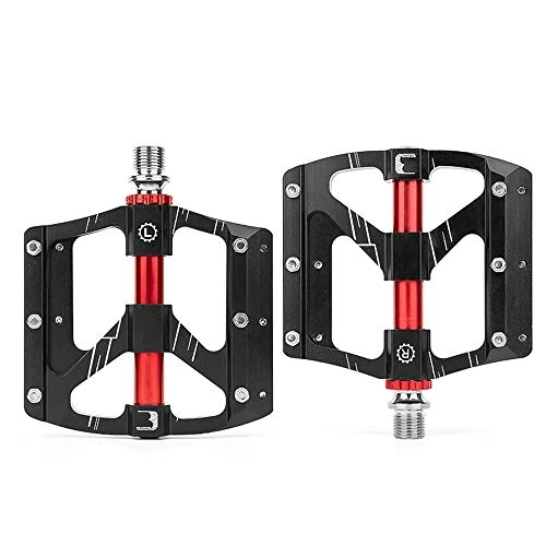 Mountain Bike Pedal : Sxmy Bicycle pedal aluminum alloy bearing pedal mountain bike riding accessories bicycle board, Black