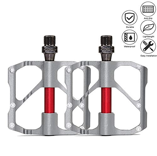 Mountain Bike Pedal : SYLTL Bicycle Cycling Bike Pedals Mountain Bike Pedals Bearing Universal a Pair Antiskid Aluminum Alloy Bicycle Pedal Bicycle Accessories, Silver, mountainsection