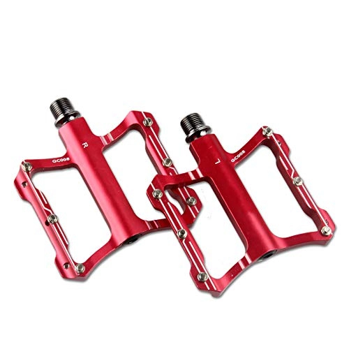 Mountain Bike Pedal : SYLTL Bicycle Pedals, Aluminum Alloy Ultralight Road Bike Hybrid Pedals Mountain Bike Pedals 1 Pair, red