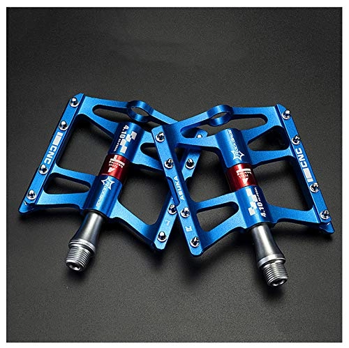 Mountain Bike Pedal : SYLTL Bicycle Pedals, Ultralight 1 Pair Road Bike Hybrid Pedals Antiskid Aluminum Alloy Foldable Bike Bicycle Pedals, Blue