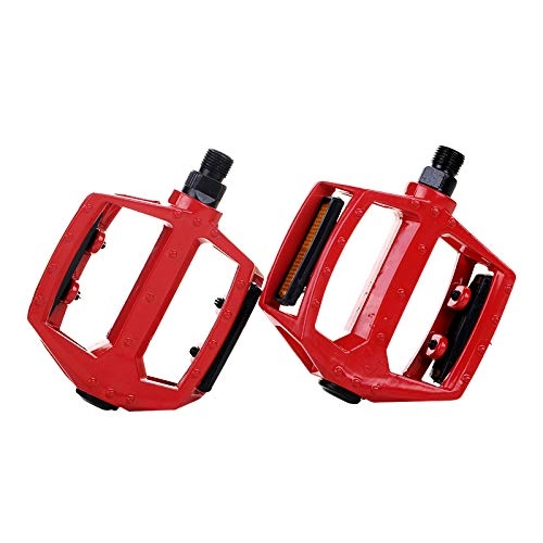 Mountain Bike Pedal : SYLTL Bike Pedals, Ball Bearing Ultralight Road Bike Hybrid Pedals Aluminum Alloy 1 Pair Bicycle Pedal, Red