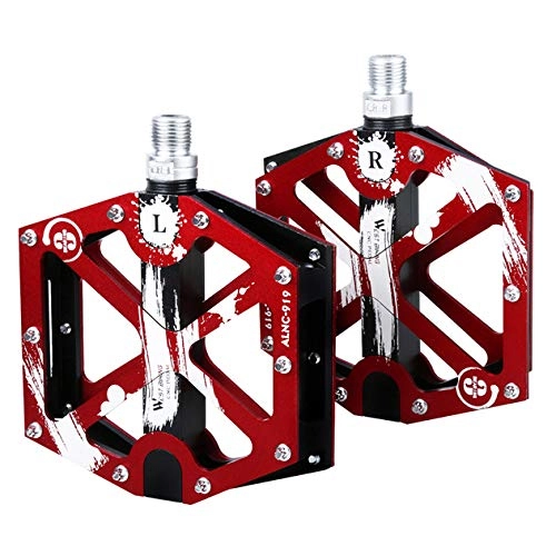 Mountain Bike Pedal : SYLTL Mountain Bike Pedals, Ultralight Aluminum Alloy Bicycle Accessories Road Bike Hybrid Pedals 1 Pair Bicycle Pedal, Red