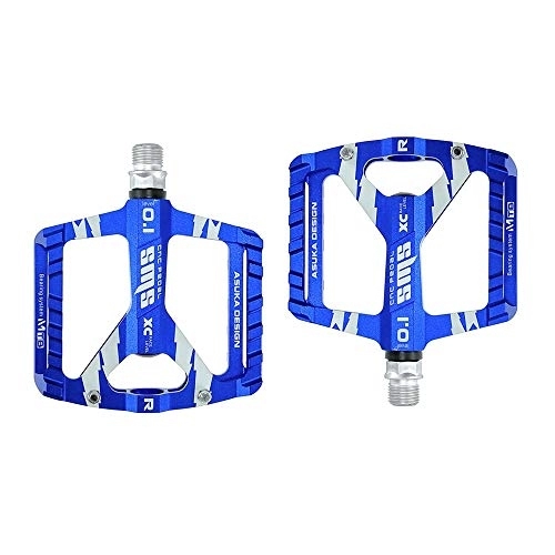Mountain Bike Pedal : SZTUCCE Pedal 1Pair Ultra-Light Bicycle MTB Road Mountain Bike Pedals Aluminum Alloy Anti-Slip Universal Bicycle Pedals For Bike Accessories (Color : Blue)