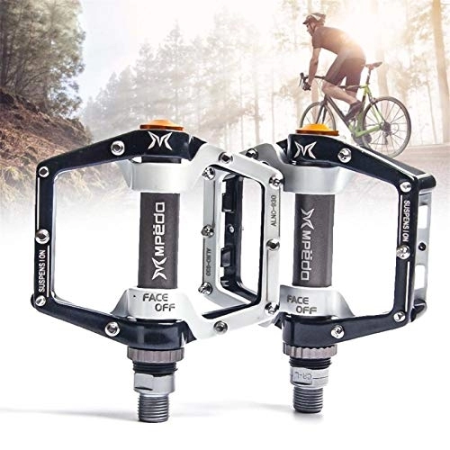 Mountain Bike Pedal : SZTUCCE Pedal MTB Road Bicycle Pedals 3 Sealed Bearings Bicycle Pedals Mountain Bike Pedals Wide Platform Pedales Anti-slip and Rust-proof (Color : Black)