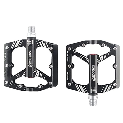 Mountain Bike Pedal : TADORA Bicycle Pedals, 3 Bearing Aluminum Alloy Pedals, Mountain Bike Pedals With Anti-skid Function, Bicycle Riding Accessories (Color : Black)