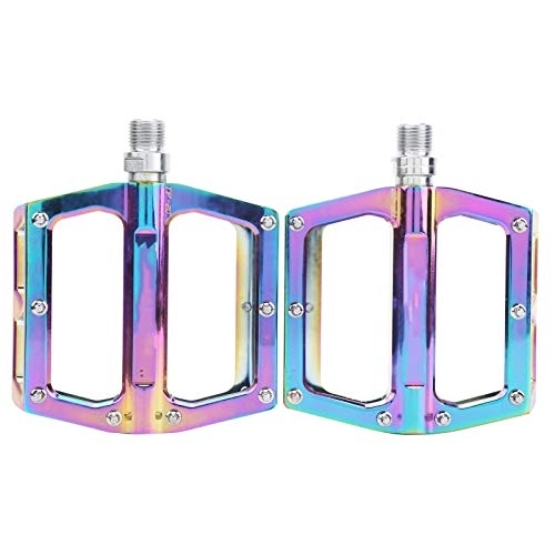 Mountain Bike Pedal : TETI Bicycle Pedal Mountain 1 Pair Bicycle Pedals Aluminum Alloy Electroplated Colorful Pedals for Mountain Bikes