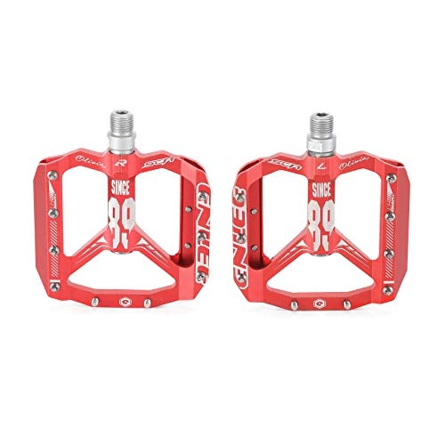 Mountain Bike Pedal : TGhosts Bicycle Pedal, Ultralight Bicycle Pedal Anti-slip Quick Release Pedal CNC DH XC Mountain Road Bike Pedal DU Bearing Aluminum Pedals Accessories (Color : Red)
