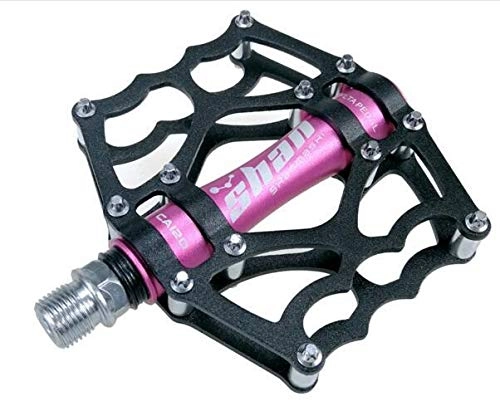 Mountain Bike Pedal : TONGBOSHI 2019 New MTB mountain bike pedals Aluminum alloy CNC bike footrest big flat ultralight cycling BMX pedal (color : Pink)