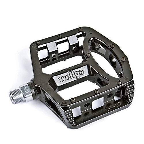 Mountain Bike Pedal : TOPRONG Bicycle pedal aluminum-magnesium alloy road mountain bike bearing pedal anti-skid (Color : Black)