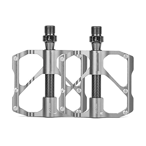 Mountain Bike Pedal : TRUSTTWO Fit For Mtb Pedal Road Bicycle Pedal Anti-slip Ultralight Mountain Bike Pedals Carbon Fiber 3 Bearings Pedale The M86C Silver