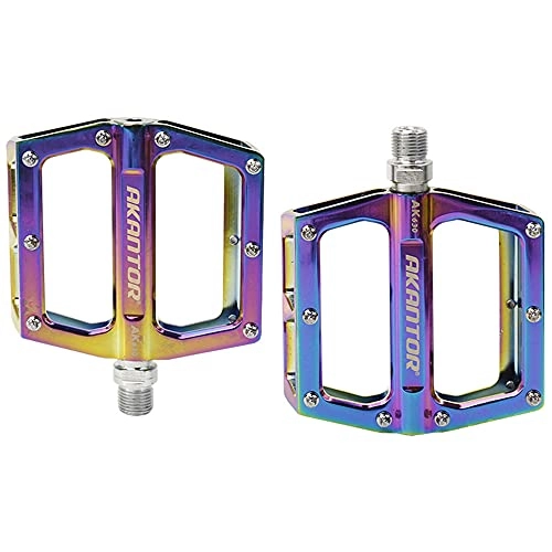 Mountain Bike Pedal : TTZHJIN Bike Pedals Bicycle Pedals One-Piece Aluminum Alloy Chromium Molybdenum Steel Shaft Suitable For Most Bicycles，14Mm Universal Screw, Purple-11.7×10cm