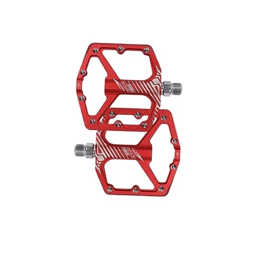Mountain Bike Pedal : UIKEEYUIS 1 Pair Bicycle Pedals Universal Mountain Bikes Road Trekking Cycling Parts BMX Aluminum Alloy Accessory Bicycles Fitting, Red