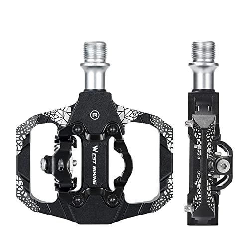 Mountain Bike Pedal : Umifica Clipless Pedals for Mountain Bike, Aluminum Alloy Non-slip Mountain Bike Pedal Dual Use Road Bike Metal Pedals | Bike Pedals for Riding and Cycle Touring