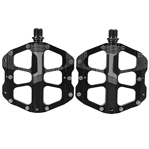 Mountain Bike Pedal : Uxsiya Bicycle Sealed Bearing Pedals, Aluminum Alloy Pedals Loose Prevention Dustproof Anti Slip Waterproof for Mountain Bike