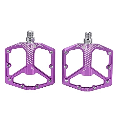 Mountain Bike Pedal : VGEBY Mountain Bike Pedals, Impact Resistance Bicycle Bearing Pedals Ultralight Non Slip Aluminum Bike Pedals Integrated Design Bike Pedals(Purple) Bicycles And Spare Parts