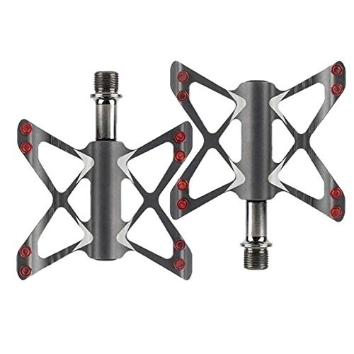 Mountain Bike Pedal : VISTANIA Cycling Ultra-light Aluminum Alloy Axle Bicycle Pedal CNC Mountain Bike Pedals Road MTB Pedales Bicicleta 3 Bearings Body BMX (Color : Sliver)