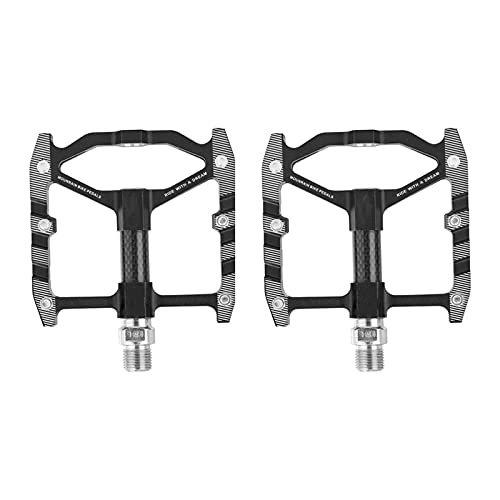 Mountain Bike Pedal : Vobajf Bicycle Pedals Sealed Bearing Aluminum Alloy MTB Bicycle Pedals 11.5x10x2.1cm Pedals (Color : Black, Size : 11.5x10x2.1cm)
