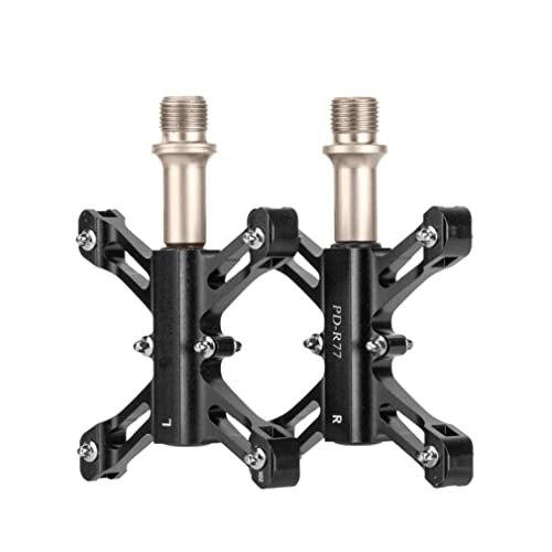Mountain Bike Pedal : VOIV Cross-country pedals City pedals Anti-slip pedals Bicycle Pedal Folding Aluminum Alloy Pedals BMX MTB Mountain Road 9 / 16'' 3 Sealed Bearings Pedal (Color : Svart, Size : Onecolor)