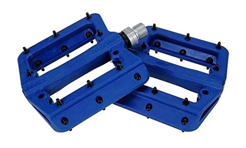 Mountain Bike Pedal : WangQianNan Foot pedal Mountain Bike Pedal MTB Pedals BMX Bicycle Flat Pedals Nylon MTB Cycling Sports Ultralight Accessories Bicycle replacement pedals (Color : Blue)
