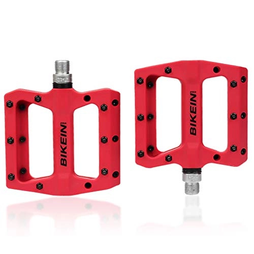 Mountain Bike Pedal : Wangze99 Pedal Mountain Bike 14mm Universal Thread Pedal Anti-skid Bearing Pedal Bicycle Accessories (color : Red)