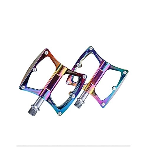 Mountain Bike Pedal : WanuigH Bike Pedals Mountain Bicycle Pedal Aluminum Alloy Bearing Pedal Mountain Pedal Bicycle Accessories Platform Mountain Wide (Color : Colorful, Size : 11x9x2cm)