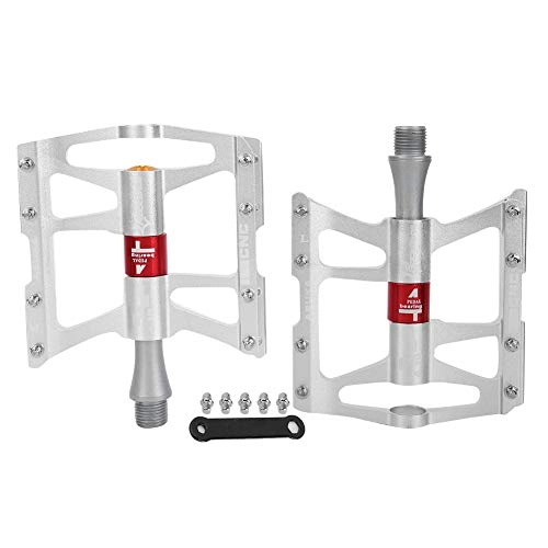Mountain Bike Pedal : Wash basin-FEI Portable (Silver) 1Pair Of Aluminum Alloy Mountain Road Bike Pedals Lightweight Bicycle Replacement Parts Portable