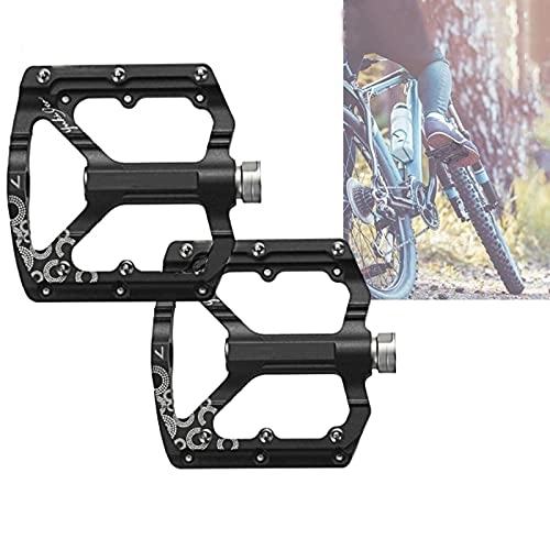 Mountain Bike Pedal : WBias&Belief Bike Pedals, Aluminum Alloy Bicycle Pedals, Mountain Bicycle Pedals with Removable Anti-Skid Nails, Lightweight Nylon Composite Bicycle Flat Pedals for Most Bikes, One Size Black