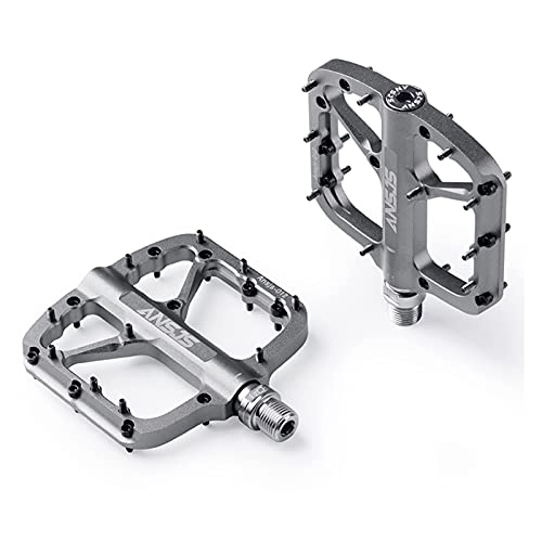 Mountain Bike Pedal : WENYOG Bike Pedals Mountain Bike Pedals Platform Bicycle Flat Alloy Pedals 9 / 16" Sealed Bearings Pedals Non-Slip Alloy Flat Pedals (Color : A012 Tit)