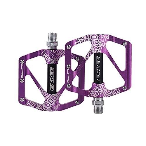 Mountain Bike Pedal : WGZNYN Bike Pedals Aluminum Alloy Non-slip Super Light Mountain Bike Pedal Bearing Platform Road Mountain Large Area Bicycle Pedal Mtb Pedals (Color : Purple)