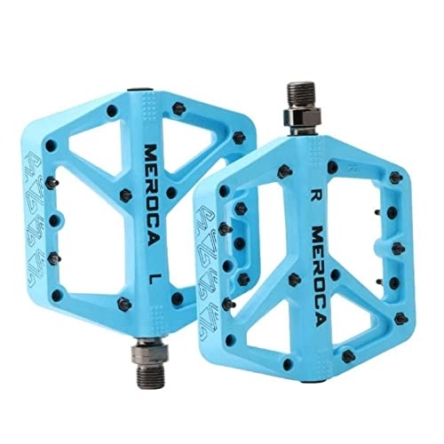 Mountain Bike Pedal : WGZNYN Bike Pedals Mountain Bike Pedal Nylon Fiber 9 / 16 Inch Widened Non-slip Bike Platform Pedal Bicycle Accessories Mtb Pedals (Color : Sky blue)