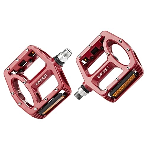 Mountain Bike Pedal : WOWSPORT Mountain Bike Pedals MTB Pedals Flat Pedals Aluminum 9 / 16 Sealed Bearing with Reflectors for BMX MTB 9 / 16 Bike