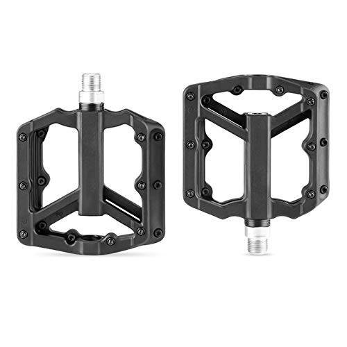 Mountain Bike Pedal : WY Ultralight Flat For MTB Pedals Nylon Bicycle Pedal Mountain Bike Platform Pedals Sealed Bearings Cycling Pedals ZYFGF-TB (Color : Black)