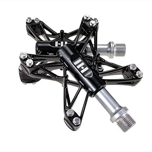 Mountain Bike Pedal : Xhtoe Bicycle Pedal Mountain Bike Flat Pedals Bike Bicycle Pedals Durable For Most Adult Bikes Mountain Road Bike Black for MTB, Road Bicycle (Color : Black, Size : One size)