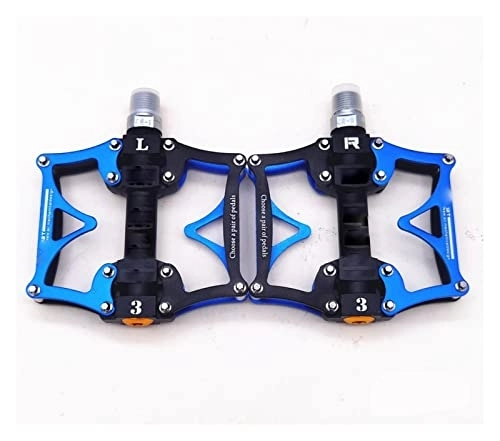 Mountain Bike Pedal : XIWALAI Wide Flat Mountain Road Cycling Bicycle Bike Pedal 3 Sealed Bearings 9 / 16 MTB BMX Pedals 5 Colors Available (Color : Blue)