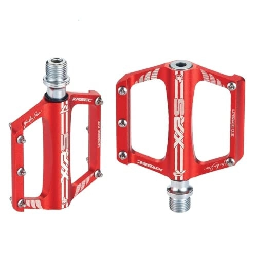 Mountain Bike Pedal : XR5 Mountain Road BIke Bearing Pedals Folding Bikes Aluminium Small Pedals Universal Riding (Red)