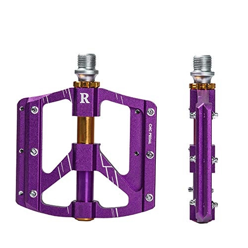 Mountain Bike Pedal : XUANX Mountain Bike Pedals Universal Bicycle Palin Pedals Breathable Non-Slip Bearings Aluminum Alloy Pedals, Purple