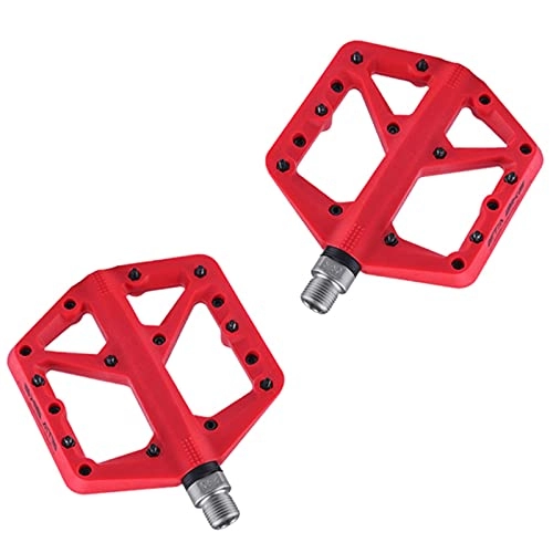 Mountain Bike Pedal : Yamyannie Bike Pedals Bike Nylon Cycling Bike Bicycle Pedals Pedals Durable Widen Area Bike MTB Bicycle Part for Outdoors (Color : Red, Size : 24x15x3cm)
