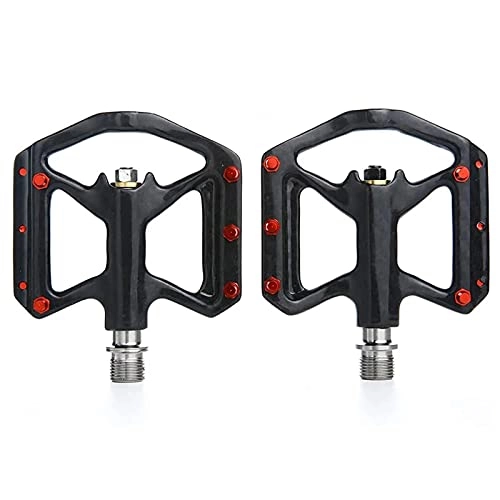 Mountain Bike Pedal : Yamyannie Bike Pedals Light Weight 155g Full Carbon Titanium Axis Road Bike Pedals for Outdoors (Color : Black, Size : 8.6x8.4x1.5cm)