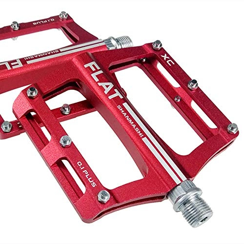 Mountain Bike Pedal : Yamyannie Bike Pedals Mountain And Road Bicycle Bicycle Cycling Platform Bike Pedals Road Bike Hybrid for Outdoors (Color : Red, Size : One size)