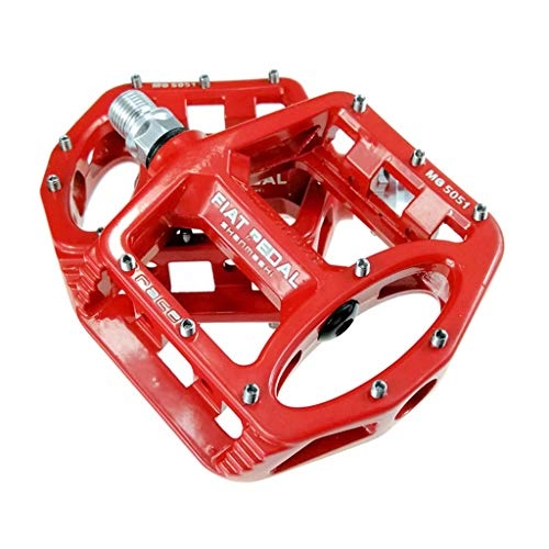 Mountain Bike Pedal : YANBINYA 9 / 16" Bike Pedals, Magnesium Alloy Spindle Bearing High-Strength Non-Slip Large Flat Platform Pedals, For Mountain Bike Road Bicycle(Red)