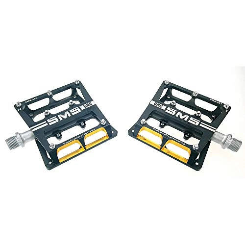 Mountain Bike Pedal : Yangxuelian Bicycle Cycling Bike Pedals Mountain Bike Pedals 1 Pair Aluminum Alloy Antiskid Durable Bike Pedals Surface For Road BMX MTB Bike 8 Colors (SMS-361) for Biking (Color : Black)