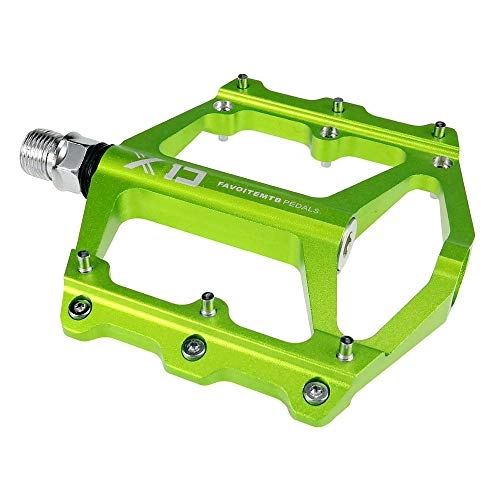 Mountain Bike Pedal : YAzNdom Bicycle Pedal Cross-country Mountain Bike Pedal 1 May Be An Aluminum Alloy Durable Skid Protection Of The Spindle From Water And Dust Lightweight Skid (Color : Green)