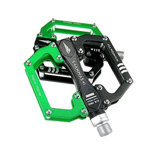 Mountain Bike Pedal : YAzNdom Bicycle Pedal Durable Skid Mountain Bicycle Pedal Bicycle Pedal One Pair Of Aluminum MTB BMX Bicycle Road Color 4 Lightweight Skid (Color : Green)
