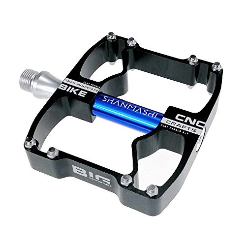 Mountain Bike Pedal : YAzNdom Bicycle Pedal Mountain Bike Pedal Slip Sealed Bearing Alloy Bicycle Pedal 1 Protectable Spindle Lightweight Skid (Color : Black blue)