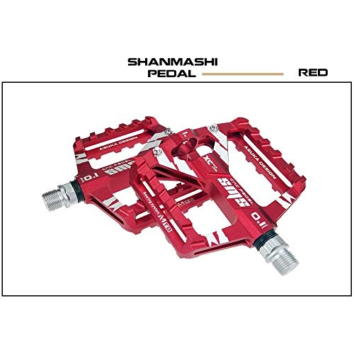 Mountain Bike Pedal : YAzNdom Bicycle Pedal One Pair Of Aluminum Lightweight And Durable Anti-slip Surface Of The Road Mountain Bike Pedal 6 Color Lightweight Skid (Color : Red)